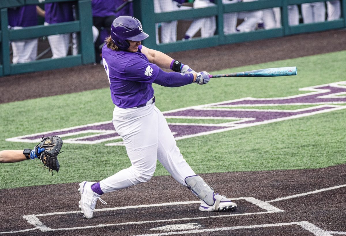 Left+fielder+Chuck+Ingram+swings+at+the+ball+against+South+Dakota+State.+Ingram+had+the+sole+home+run+against+the+Jackrabbits+in+the+16-5+Wildcat+blowout+victory.