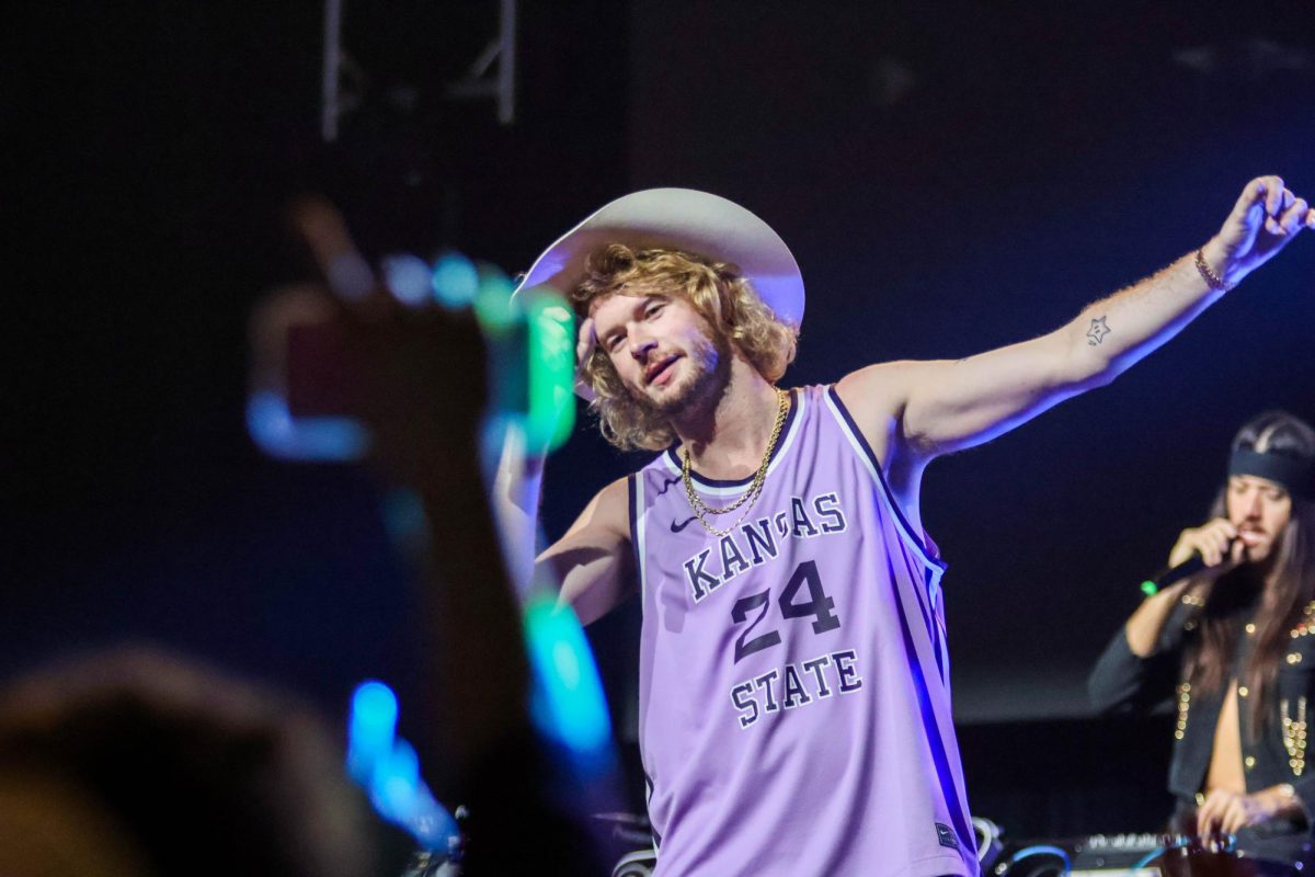 Yung Gravy put his cowboy hat back on as he sang three unreleased songs from his new country album. Yung Gravy performed at Bramlage Coliseum on April 11.
