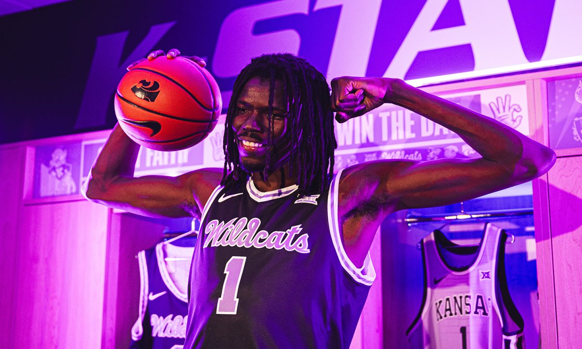 Fall poses on his official visit to Kansas State. Fall signed with the Wildcats on April 27. (Photo Courtesy of K-State Athletics)