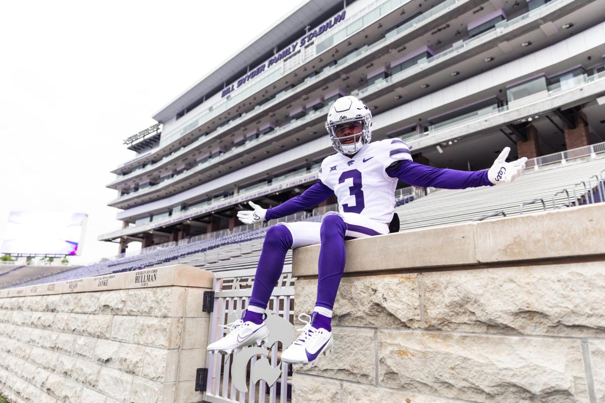 Colarado transfer Dylan Edwards poses during his official visit to Kansas State. Edwards signed to the Wildcats on April 30. (Photo courtesy of K-State Athletics)