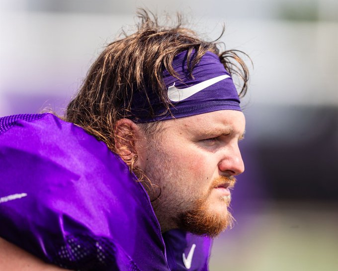 Camden Beebe at practice during his time as an offensive lineman. Beebe trainsitioned to coaching in 2024 after medically retiring from his playing career. (Photo Courtesy of Camden Beebe)