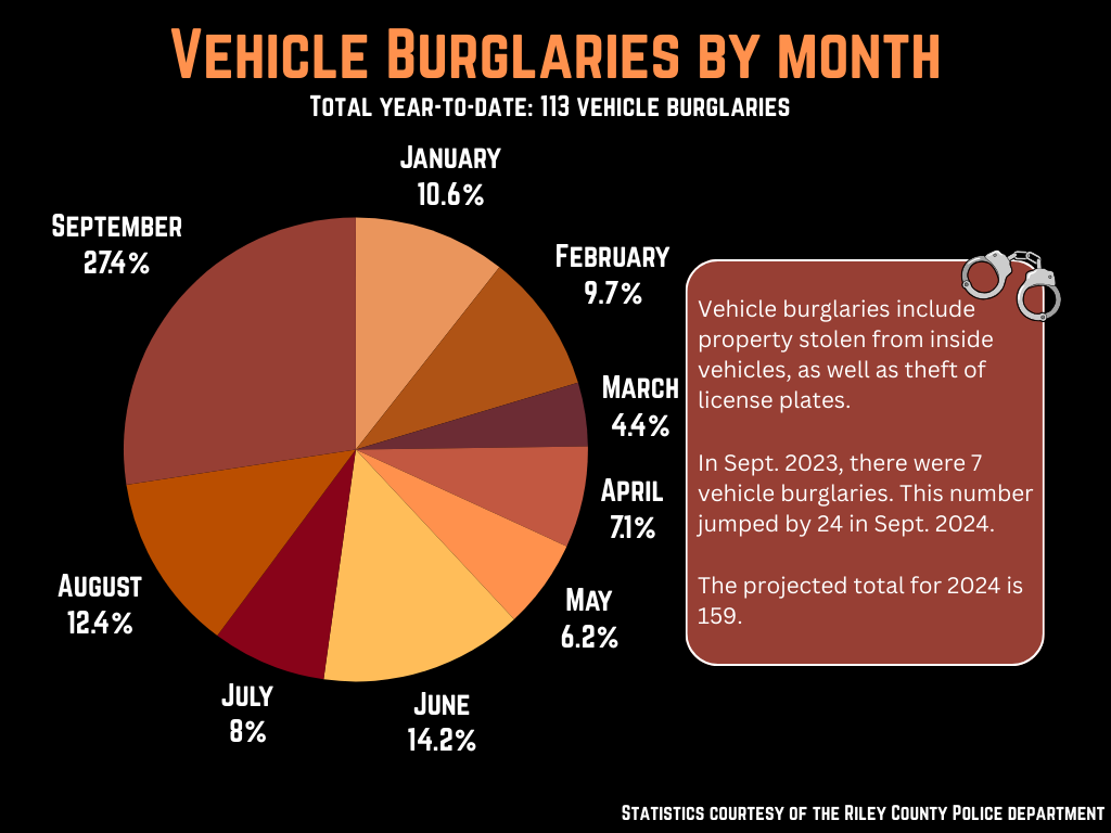 Record-breaking number of vehicle burglaries committed last month