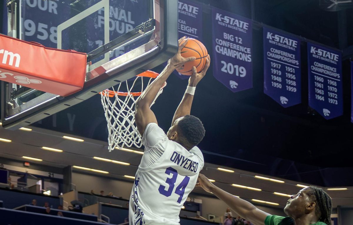 Center Ugonna Onyenso slams home a dunk against Mississippi State Valley on Tuesday. The Kentucky transfer had a team-high 16 points in the win.