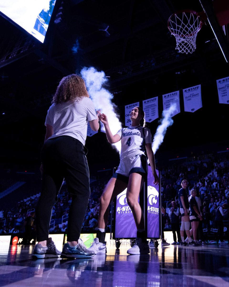 Guard Serena Sundell walks out as she is called to the starting lineup prior to the 77-57 victory over Texas Tech on January 4. 