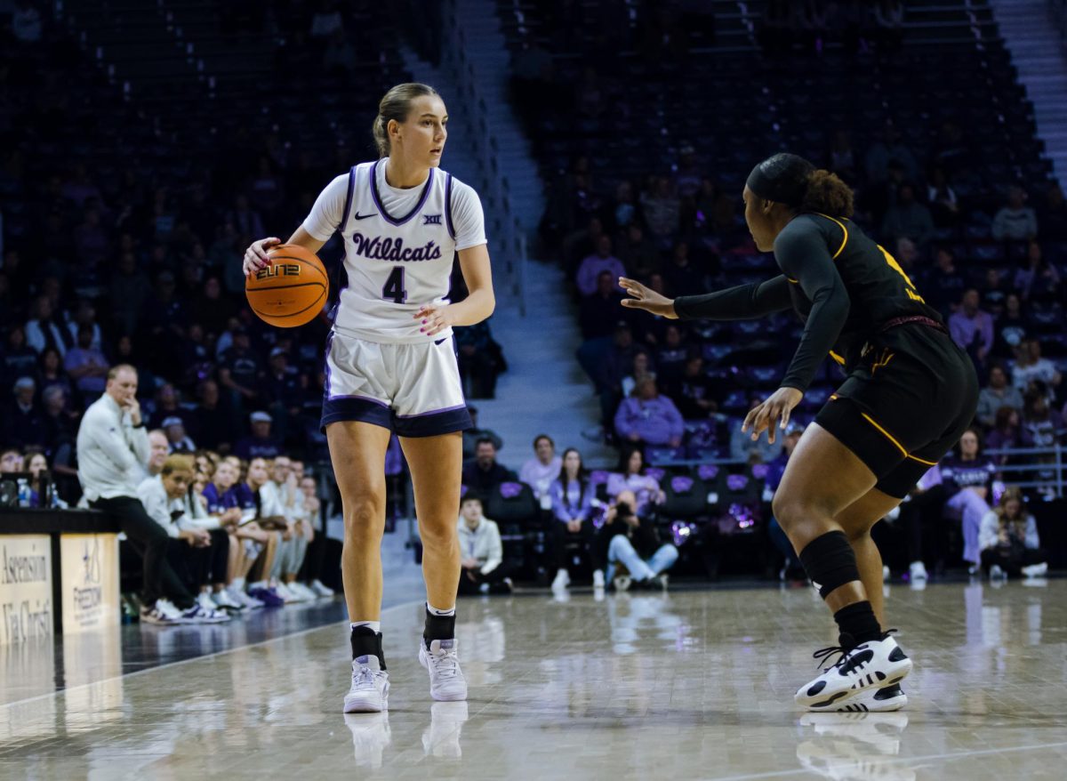 Kansas State guard Serena Sundell looks toward the basket to score as the Wildcats beat Arizona State 81-69 on Jan. 19 at Bramlage Coliseum.

