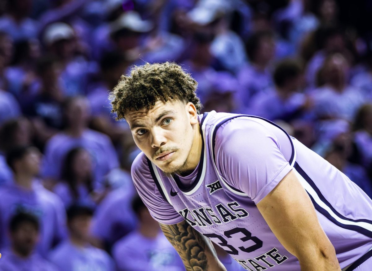 Coleman Hawkins prepares for an in-bounds play after a foul was called against Arizona. The Wildcats defeated Arizona 73-70 on Feb. 11 at Bramlage Coliseum.