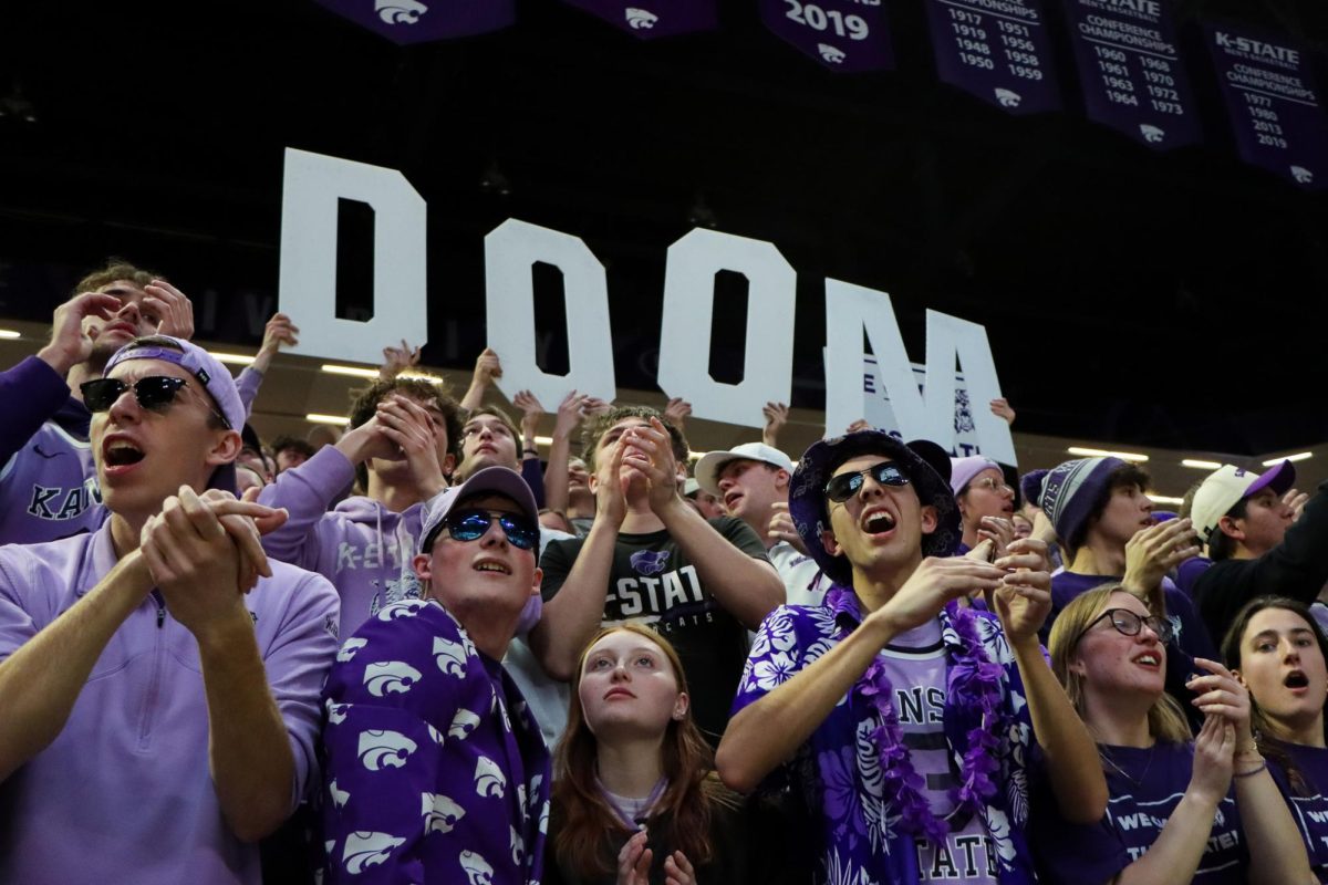 K-State students fill the “Octagon of Doom” for the Sunflower Showdown on Saturday, Feb. 8. K-State beat KU for the third consecutive year in Manhattan.