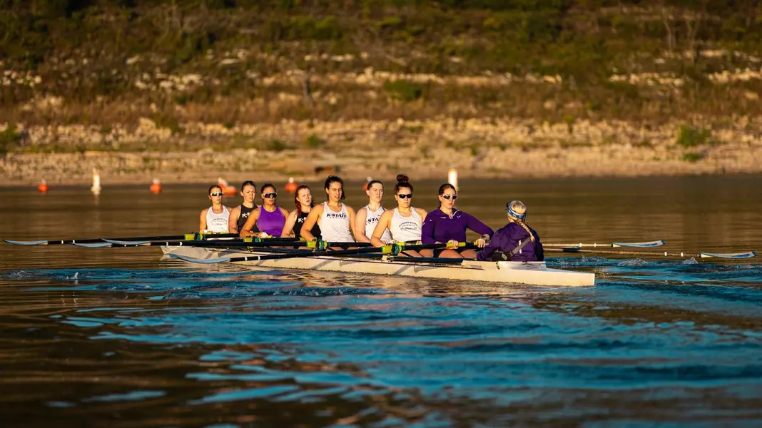 K-State rowers work on their craft. The Wildcats opened the spring season on March 8 in the Central Oklahoma Invitational. (Courtesy of K-State Athletics)