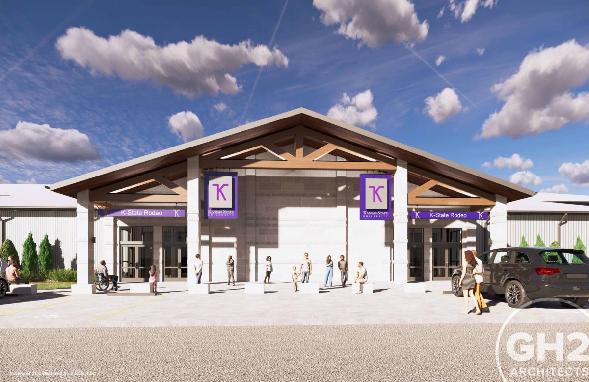 Construction of the Bilbrey Family Event Center is underway. The building is expected to complete construction in September. (Photo courtesy of Kansas State)