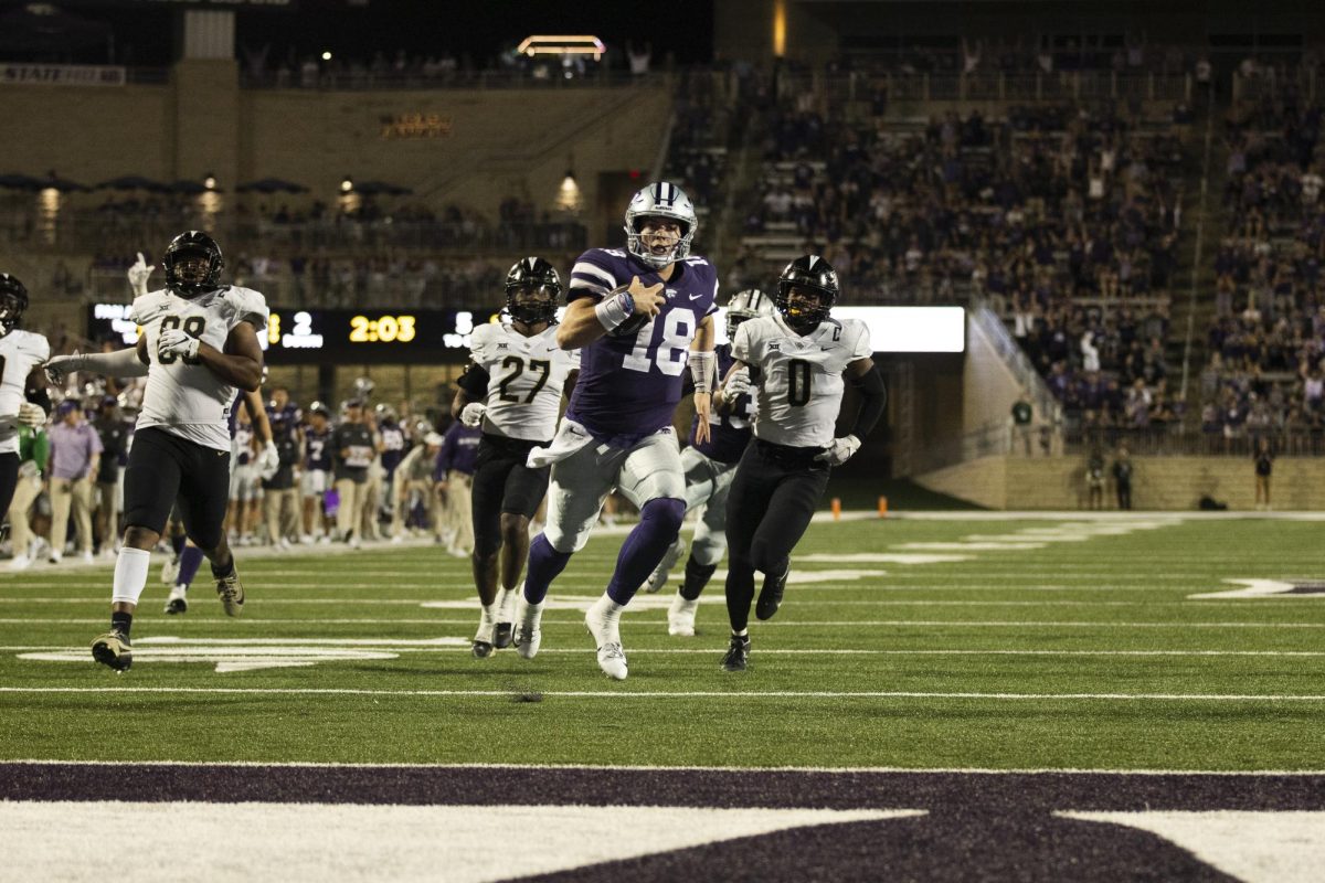 Will Howard in the game against the University of Central Florida. K-State beat UCF 44-31 on September 23, 2023 in Bill Snyder Family Stadium. (Archive photo by Macey Franko | Collegian Media Group)