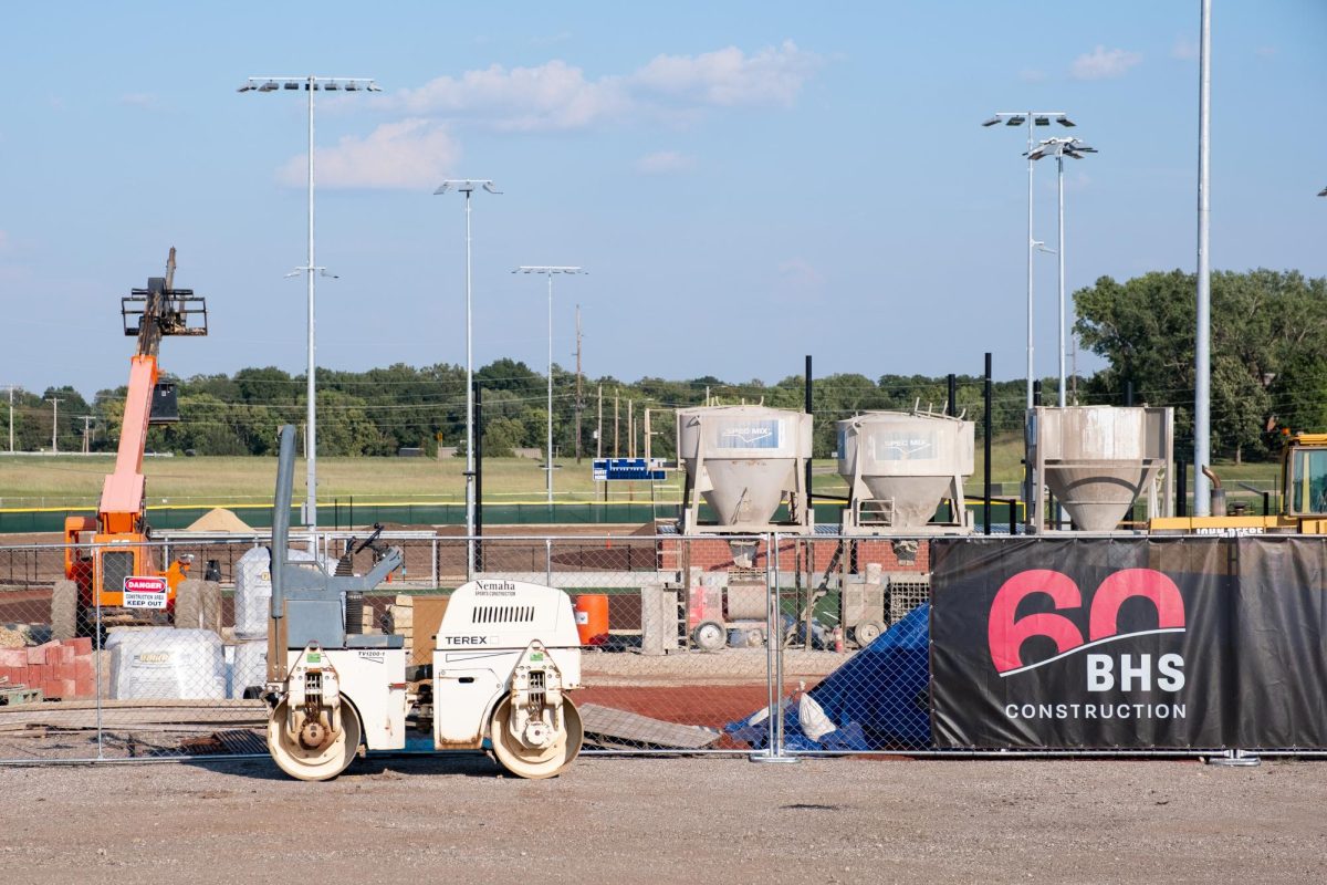A roller sits outside of the construction site at Cico Park on Sept. 16, 2025. The construction is slated to finish in 2026. 