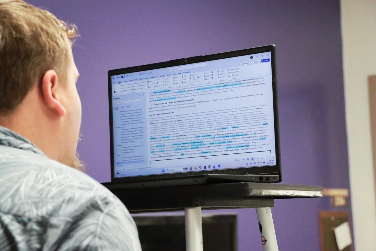 ody Spurlock practices reading his debate cards at a team practice. Spurlock and his debate partner, Kyle Draeger, were one of two K-State Debate partners to break through to the National Debate Tournament.