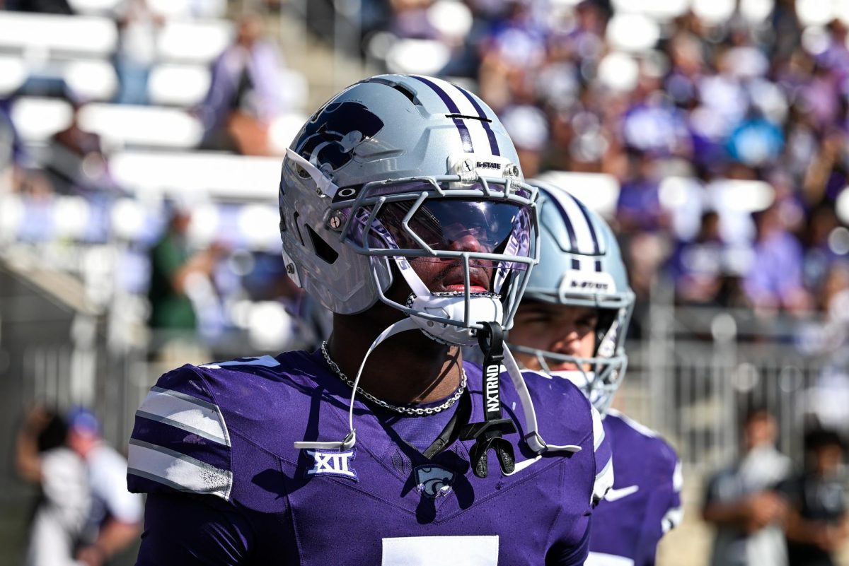 VJ Payne walks onto the field during pregame against the UCF Knights.