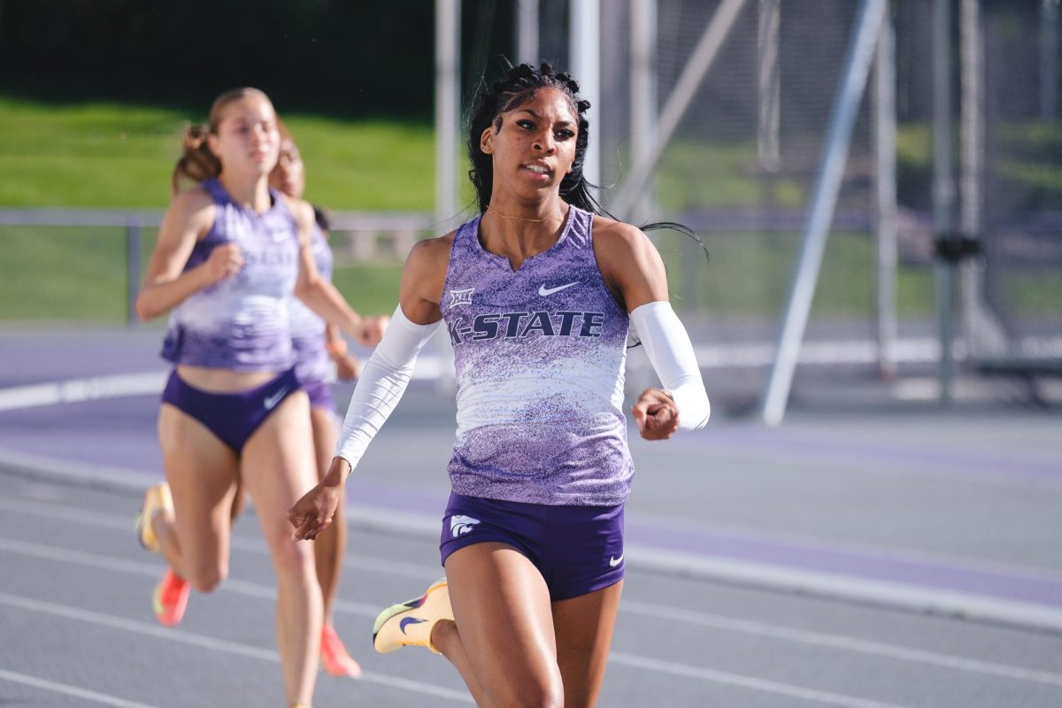Vanessa Mercera competes in the 400m dash at the Ward Haylett Invitational on May 8.
