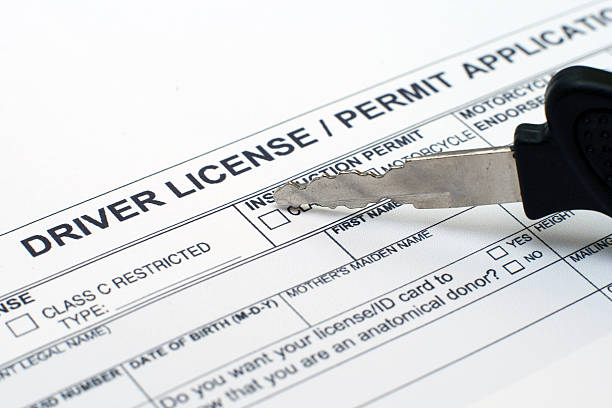 Driver license application Driver license application applying to Restricted License stock pictures, royalty-free photos & images