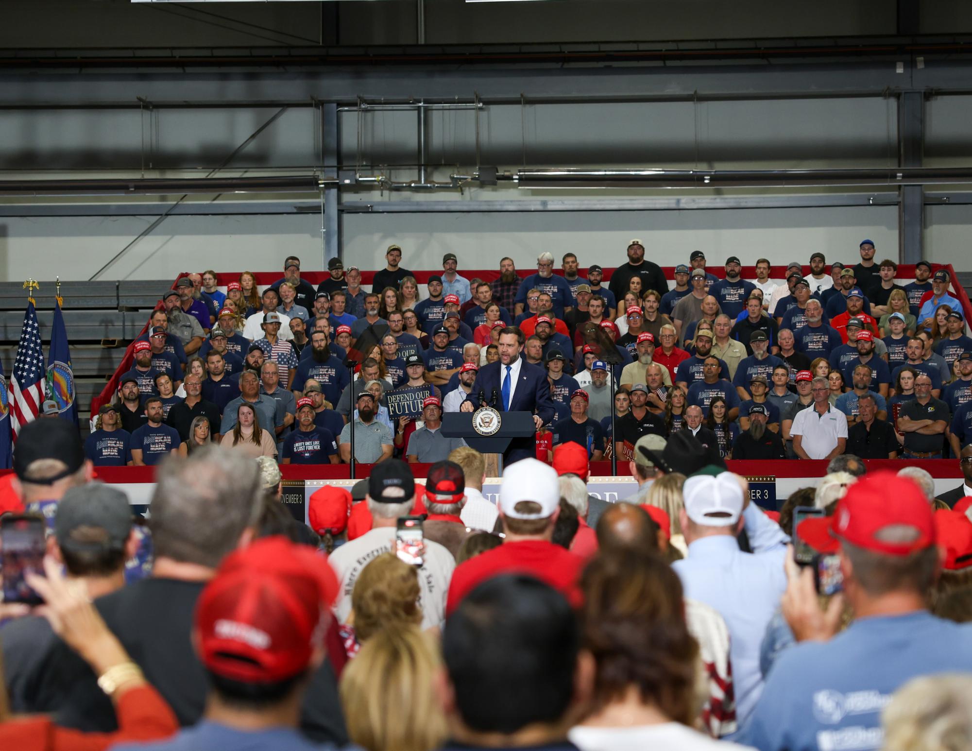 Vice President JD Vance talks to the audience about the reelection of Roger Marshall and how good of a job he thinks President Donald Trump is doing in office. 